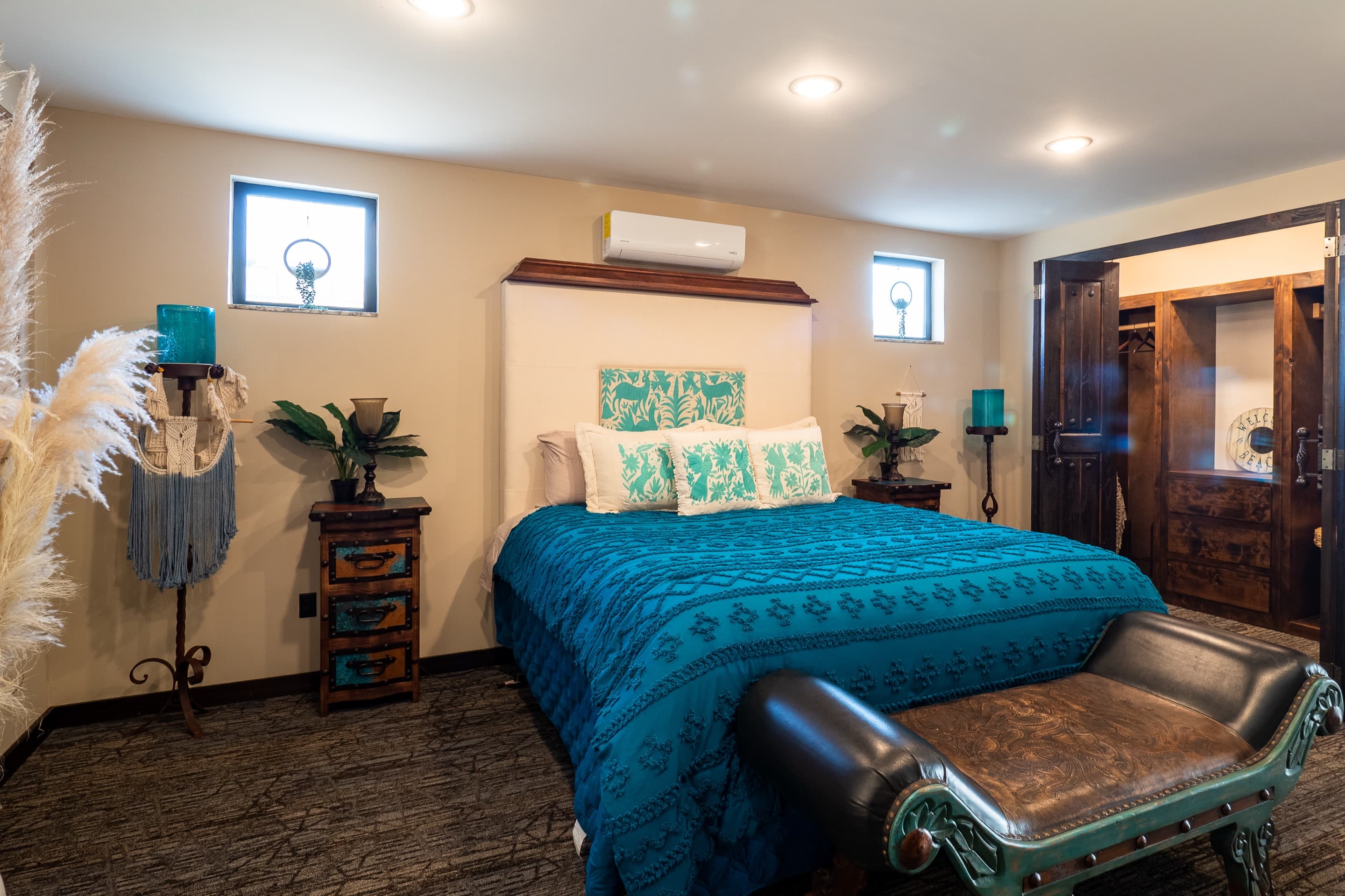 Guest bedroom with coastal decor